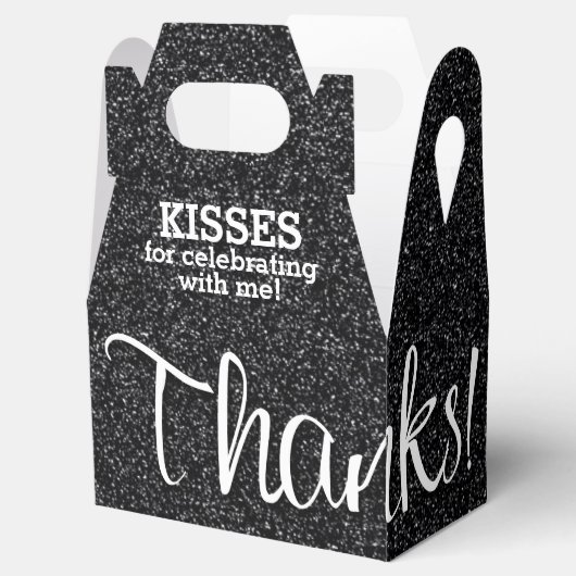 黒感謝していフェイクグリッター フェイバーボックス (オープン)