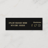 黒感謝してい地割引カード スキニー名刺 (裏面)