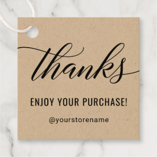 黒感謝してい字のKraftありがモダンとう フェイバータグ