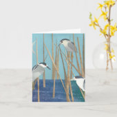 黒戴冠させた夜鷲 カード (黄色い花)