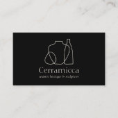 黒手作り陶器彫刻花瓶セラミック 名刺 (正面)