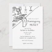 黒手引きウィムシー感謝祭ディナー 招待状 (正面)