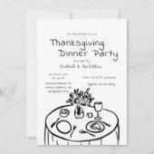 黒手引きウィムシー感謝祭ディナー 招待状 (正面)