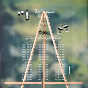 黒手引きドードル結婚ズ座席表 アクリルサイン