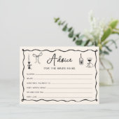 黒手引きブライダルシャワーイタリアンアドバイスカード 招待状