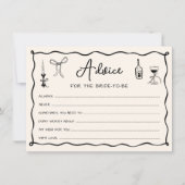 黒手引きブライダルシャワーイタリアンアドバイスカード 招待状 (正面)