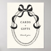 黒手引き弓枠カードギフト ポスター (正面)