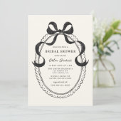 黒手引き弓枠ブライダルシャワー 招待状 (スタンド正面)