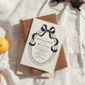 黒手引き弓枠ブライダルシャワー 招待状