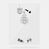 黒手描きイラストドードル結婚ズ アクリルサイン (正面)