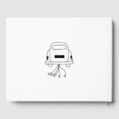 黒手描きイラストドードル結婚ズ ゲストブック (裏面)