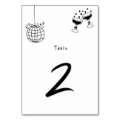 黒手描きイラストドードル結婚ズ テーブルナンバー (裏面)