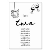 黒手描きイラストドードル結婚ズ テーブルナンバー (裏面)