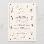 黒手描きドードル結婚ズ メニュー (正面)