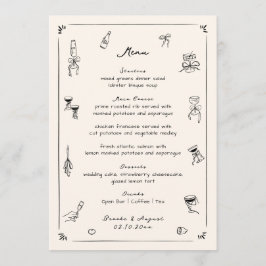 黒手描きドードル結婚ズ メニュー