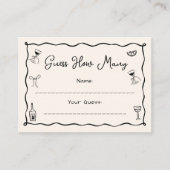 黒手描きブライダルシャワー数を推測 エンクロージャーカード (正面)