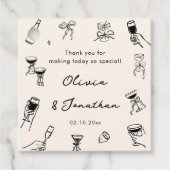 黒手描き予測できな結婚の フェイバータグ (正面)