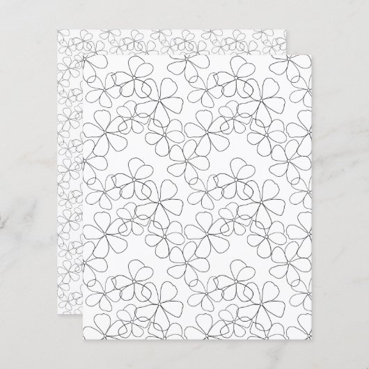 黒手描き線花白切除帳紙 (正面/裏面)