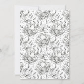 黒手描エレガントきフローラ結婚式招待状 招待状 (裏面)
