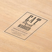 黒手文字の書結婚道 アクリル招待状 (レイダウン)