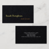 黒手書きクラシカル美容師プレーン 名刺 (正面/裏面)