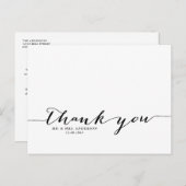 黒手書きスクリプトの感謝のポストカード ポストカード (正面/裏面)