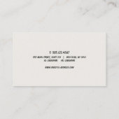 黒手書きスクリプトタイポグラフィオフ白 名刺 (裏面)