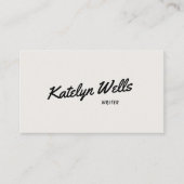 黒手書きスクリプトタイポグラフィオフ白 名刺 (正面)