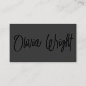 黒手書きスクリプトフォント 名刺 (正面)