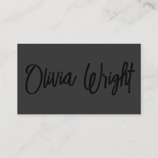 黒手書きスクリプトフォント 名刺 (正面)