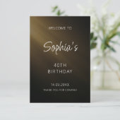 黒手書きスクリプト誕生日 サンキューカード (スタンド正面)