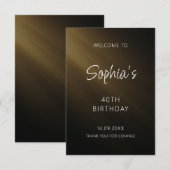 黒手書きスクリプト誕生日 サンキューカード (正面/裏面)