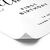 黒手書きスクリプト30th誕生日へようこそ ポスター (角)