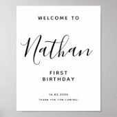 黒手書きスクリプト30th誕生日へようこそ ポスター (正面)