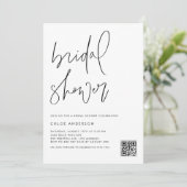 黒手書きスクリプトQRコードブライダルシャワー 招待状 (スタンド正面)