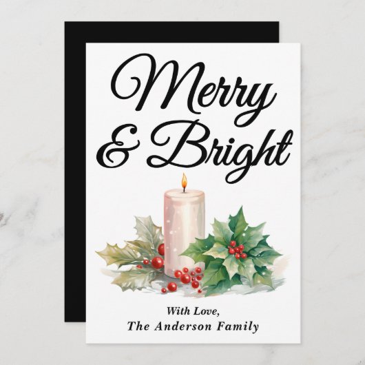 黒手書きスクリプメリート&ブライト シーズンカード (正面/裏面)