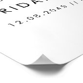 黒手書きモダンスクリプトブライダルシャワー ポスター (角)