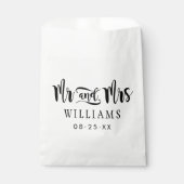 黒手書きモダン台本結婚夫妻 フェイバーバッグ (正面)