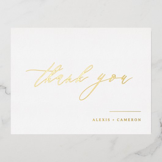 黒手書き書結婚道ありがとう 箔シーズンポストカード (正面)