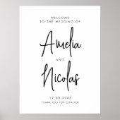 黒手書き書結婚道の歓迎 ポスター (正面)