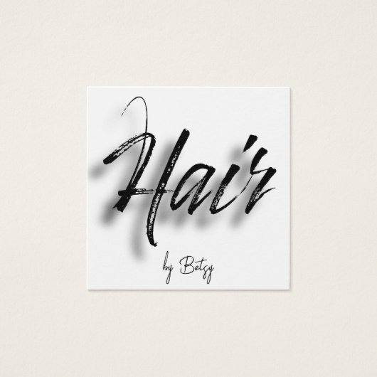 黒手書き美容師名刺 (正面)