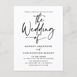 黒手書道坊結婚保 インビテーションポストカード