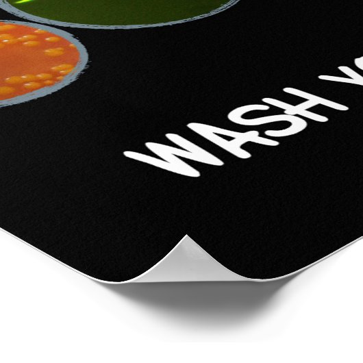 黒手洗い安全ポスター ポスター (角)