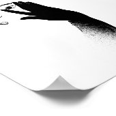 黒手袋ヴィンテージを着用したミニマル女性 ポスター (角)