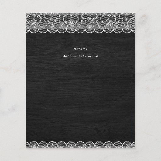 黒手頃木ホワイトレースエレガントな結婚式 (裏面)