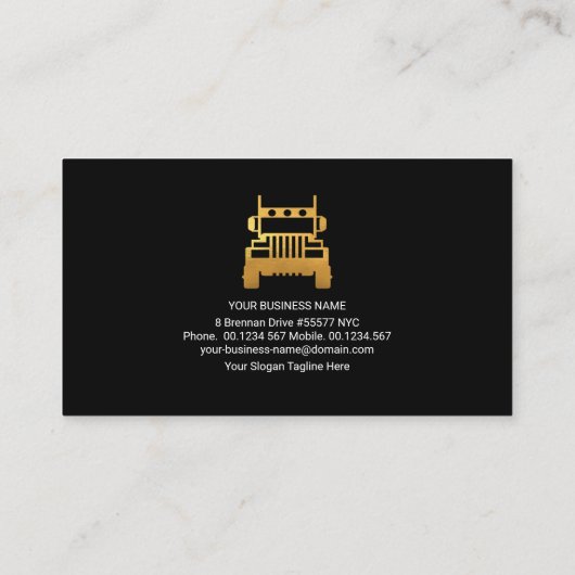 黒打ち素晴らし稲妻トラック運転手 名刺 (裏面)