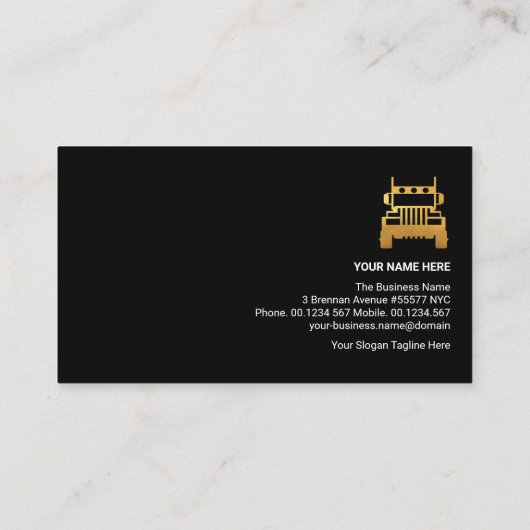 黒打ち素晴らし稲妻トラック運転手 名刺 (裏面)