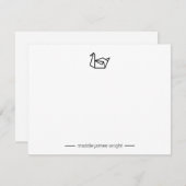 黒折り紙紙スワンクレーン文具 ノートカード (正面/裏面)