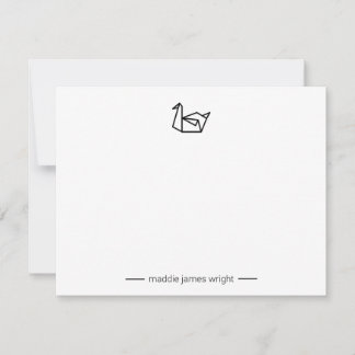 黒折り紙紙スワンクレーン文具 ノートカード