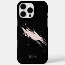 黒抽象芸術名イニシャルmonogram iPhone 16 pro maxケース